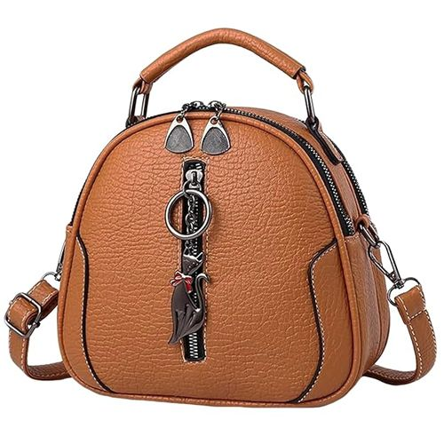 Stylish Brown Faux Leather Sling Bag