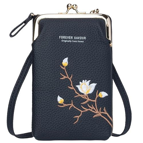 Stylish Black Faux Leather Sling Bag