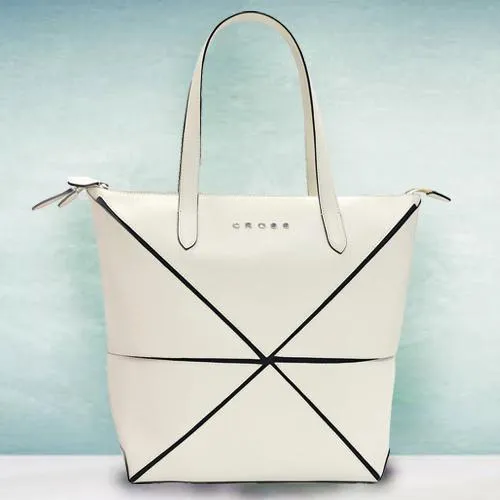 Marvelous Faux Leather Ivory Ladies Bag from Cross