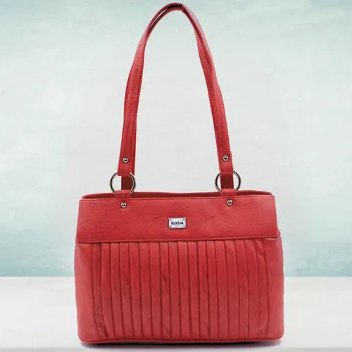 Exclusive Red Color Leather Vanity Bag for Ladies