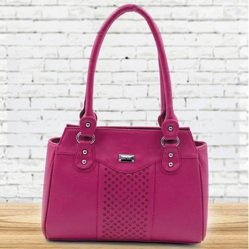 Lovely Pink Color Leather Vanity Bag for Ladies