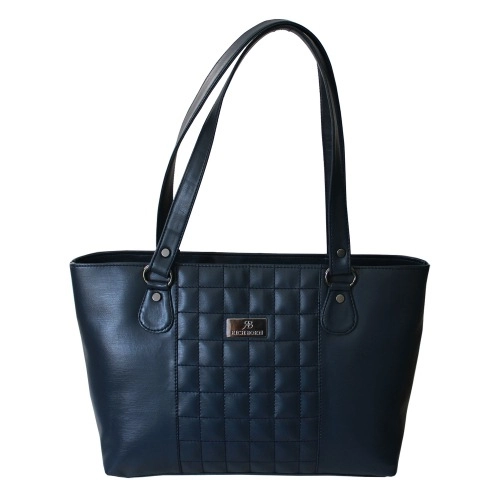 Deep Blue Front Square Stich Ladies Vanity Bag