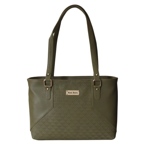 Greenish Embossed Design Vanity Bag for Ladies
