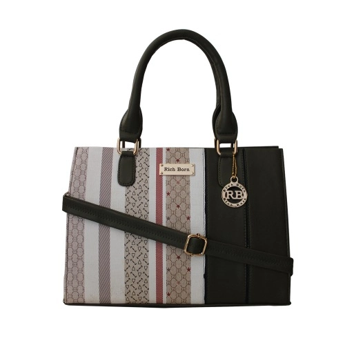 Multicolor Vanity Bag in Striped N Plain Combination