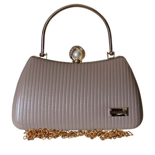 Charismatic Striped Embossed Design Ladies Party Purse