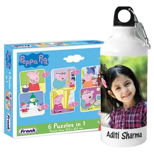 Marvelous Personalized Photo Sipper n Peppa Pig Puzzle