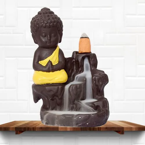 Exclusive Buddha Incense Smoke Burner Polyresin Fountain