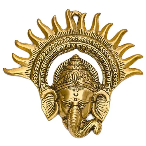 Excellent Golden Lord Ganesh Wall Art Decor
