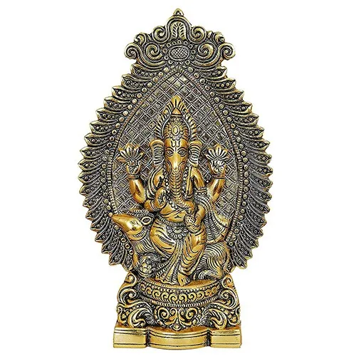 Sacred Gift of Antique Ganesh Idol Sitting On Mouse