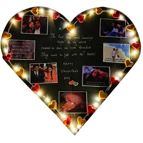 Mind Blowing Lit Up Heart of Personalized Photos n Messages