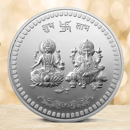 Online Pure Lakshmi Ganesh Silver Coin