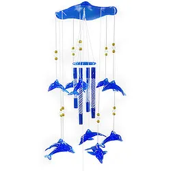 Beautiful Blue Dolphins Wind Chime