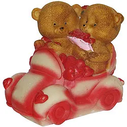 Shop for Couple Teddy with Hearts in a Car