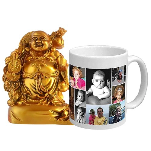 Perfect Personalized Coffee Mug with a Laughing Buddha