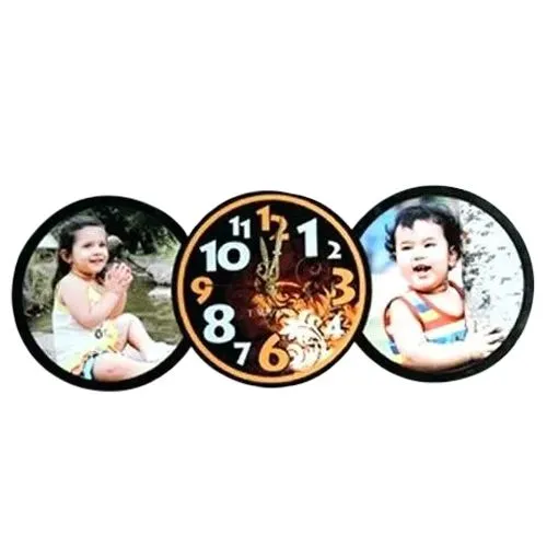 Order Personalized Table Clock with Twin Photo