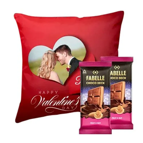 Order Personalized Cushion with ITC Fabelle Chocolate Twin Bars