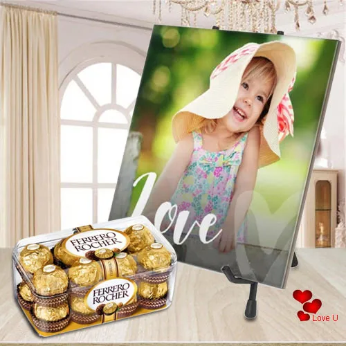Amazing Personalized Photo Tile with Ferrero Rocher Chocolate