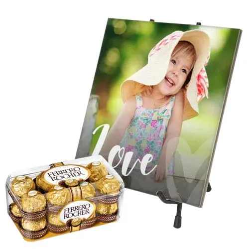 Amazing Personalized Photo Tile with Ferrero Rocher Chocolate