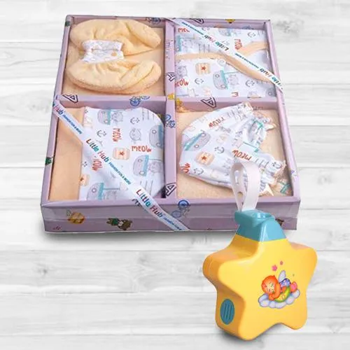 Remarkable Baby Sleep Projector Toy with 13 pcs Clothing Gift Set<br><br>