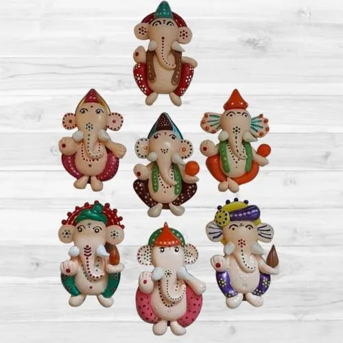 Attractive Handmade Ganesh Fridge Magnet Set of 7 pcs