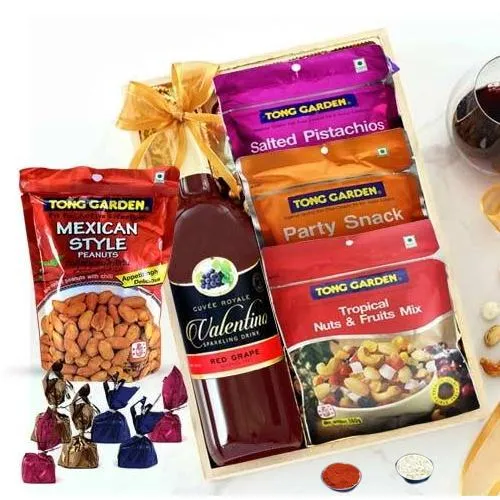 Premium Bhai Dooj Party Hamper with Homemade Chocolates, Dry Fruits