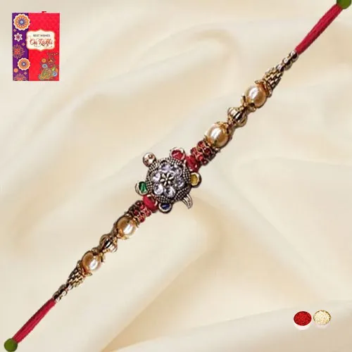 Ethnic Charm Stone Rakhi Floral