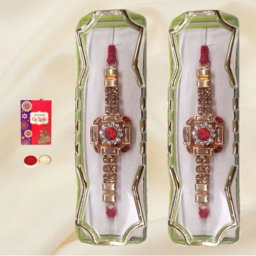 Splendid Red Showy Rakhi Duo