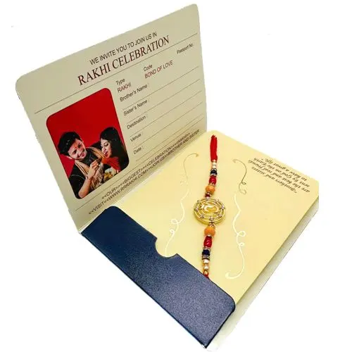 Amazing Passport Style Fancy Om Rakhi