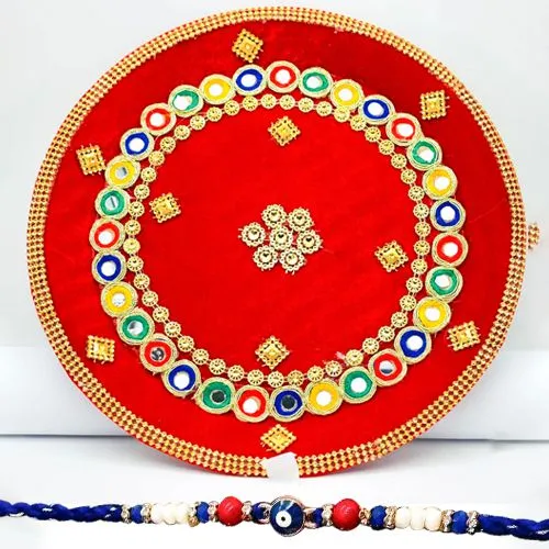 Shagun Rakhi Thali with Evils Eye Rakhi