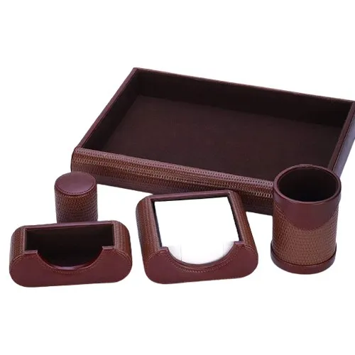 Leather Desktop Accessory Set 2