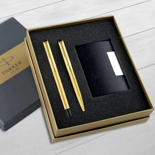 Exclusive Parker Roller n Ball Pen with Card Holder