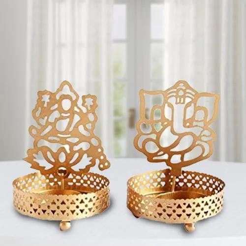 Marvelous Ganpati ji and Laxmiji Tealight Candle Holder