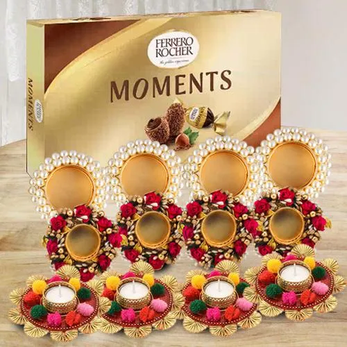 Remarkable Diya Set with Ferrero Rocher