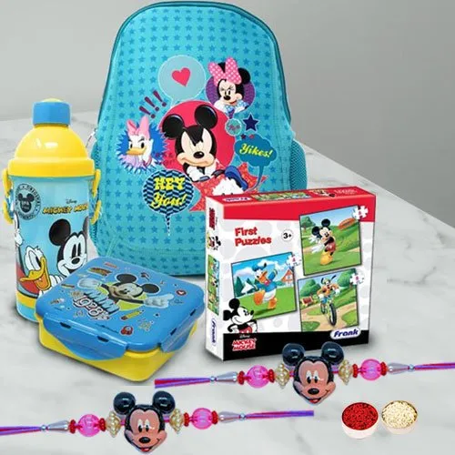 Trendy Mickey Rakhi with Kids Special Mickey Mouse Hamper