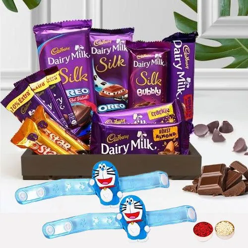 Splendid Doremon Rakhi with Cadbury Chocolate Treat Hamper