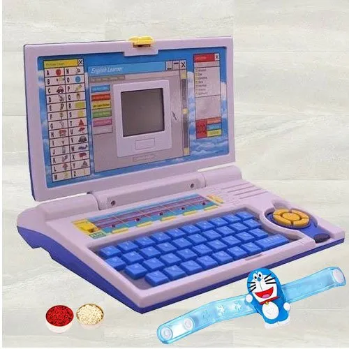 Fantastic Doremon Kids Rakhi with Games Laptop Toy