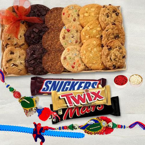 Exclusive Family Rakhi Set with Chocolates N Cookies from Cookie Man
