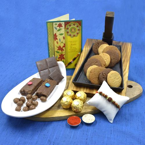 Ecstatic Cookies, Brownie n Chocolate Rakhi Gift Hamper