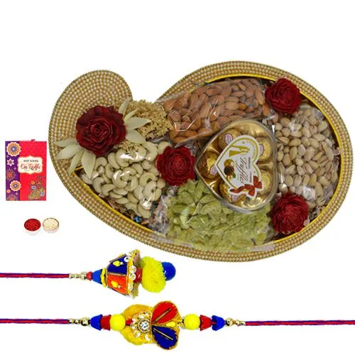 Bhaiya Bhabi Rakhi N Tempitng Dry Fruits