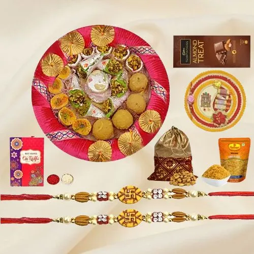 Auspicious Rakhi with Sweetness Binge