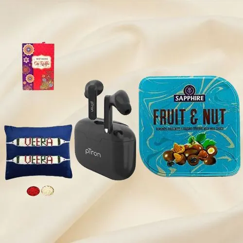 Veera Rakhi N Seamless pTron Duo Earbuds for Bro