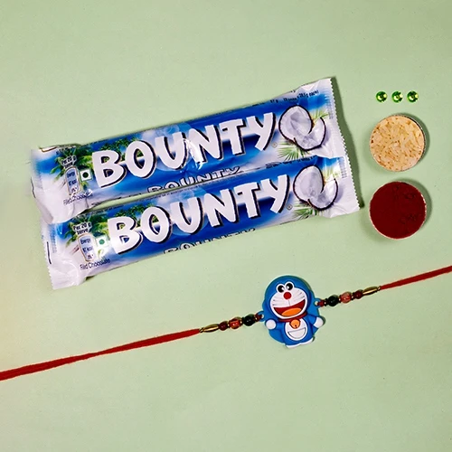 Lovely Doraemon Rakhi N Chocolaty Extravaganza