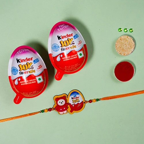 Attractive Kinderjoy Rakhi N Chocolate Set