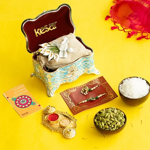 Green Pearl Rakhi Box