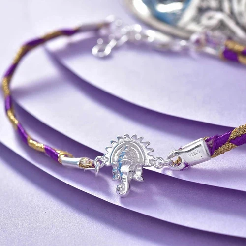 Ganesha Forever Silver Rakhi