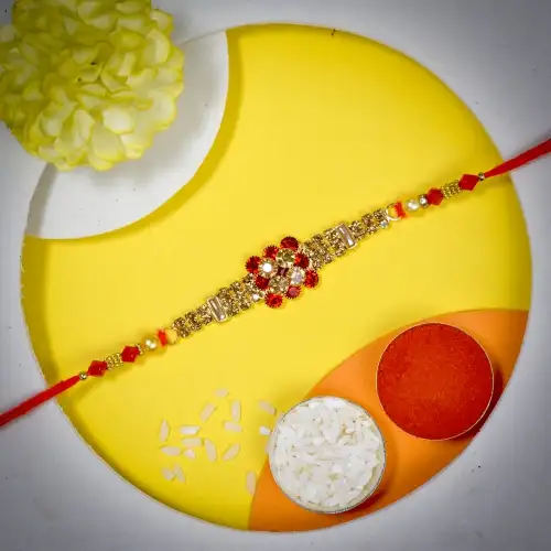 Charming AD Stone Rakhi for Brother