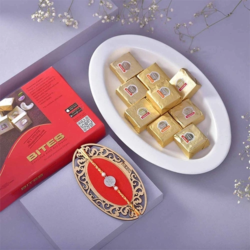 Classic Sweet Bites Silver Rakhi Combo