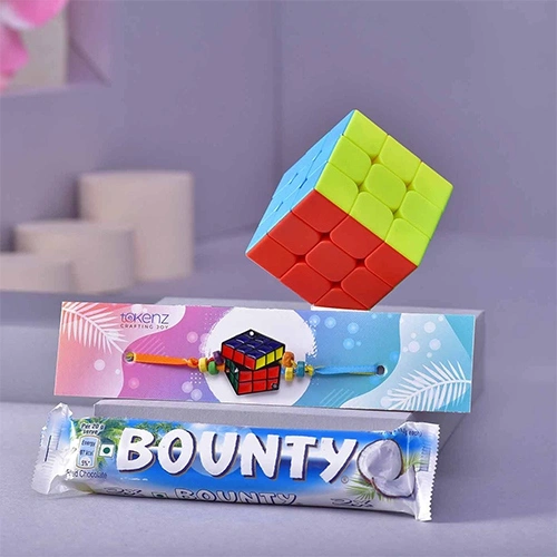 Delightful Rubics Cube Rakhi Hamper