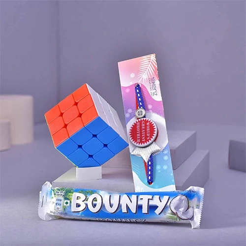 Exclusive Rubics Cube  N  Bounty Rakhi Hamper