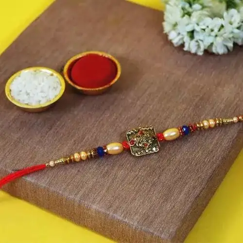 Premium Kundan N Beads Rakhi